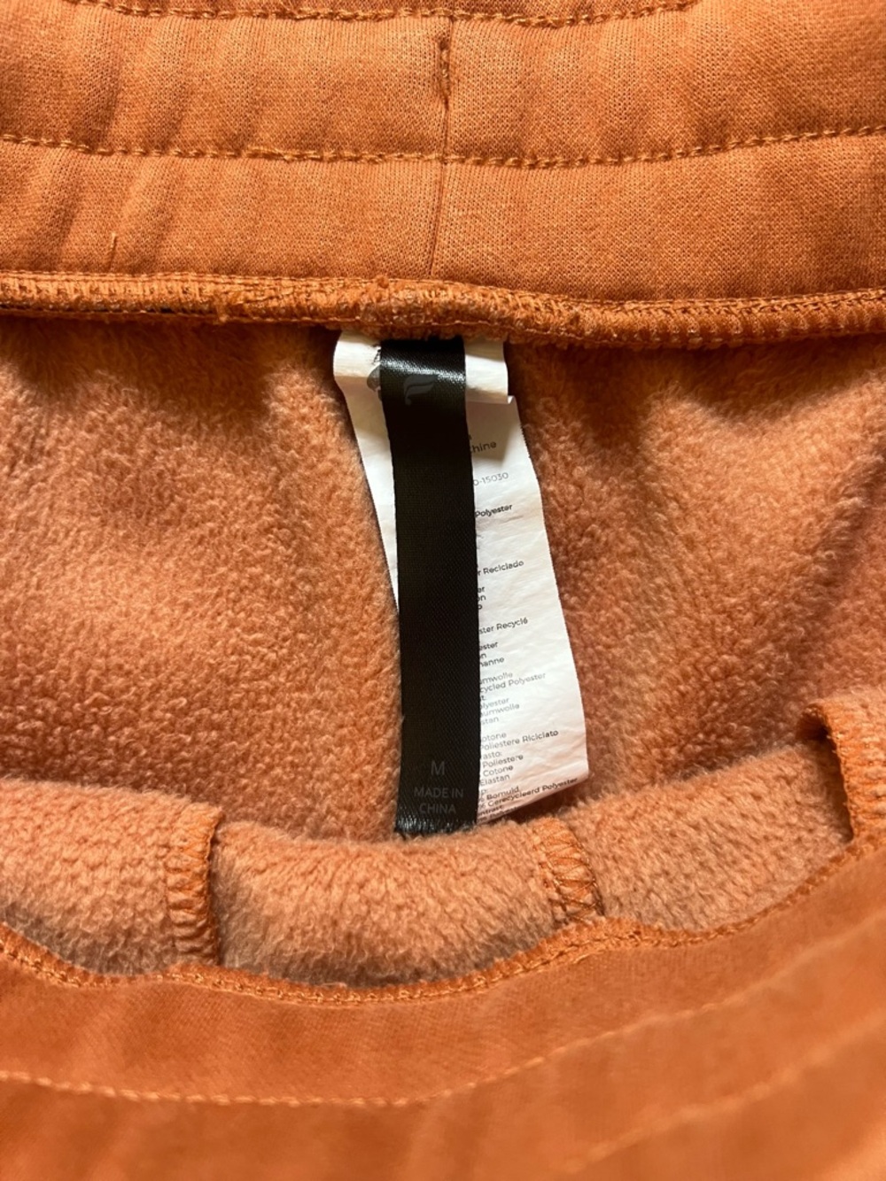 Fabletics Rust Orange Drawstring Sweat Shorts Medium - Picture 3 of 6